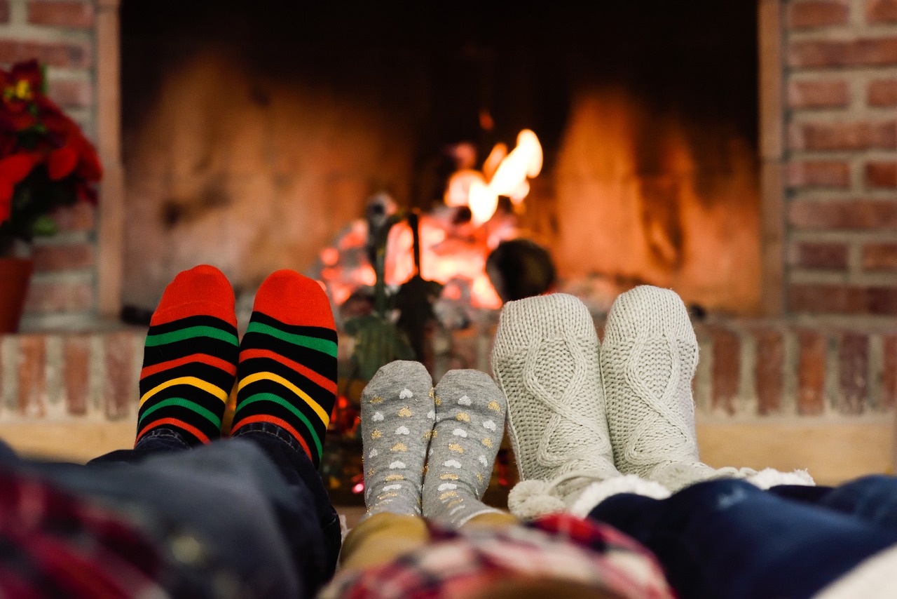 warm socks by the fire